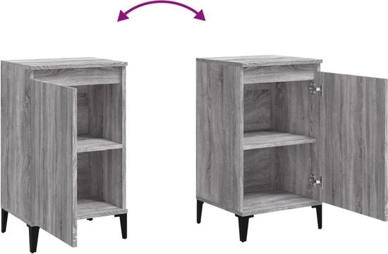 vidaXL Table de chevet Grijs Chêne Sonoma 40x35x70cm