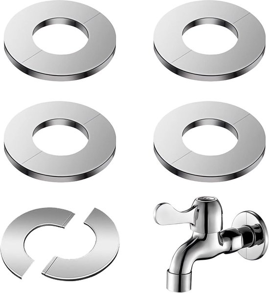 Muur gedeelde flens ronde rozet plaat kraan decoratieve afdekking voor, afdekking, blokkering van de buisgaten (Color : Silver, Size : 65x35mm