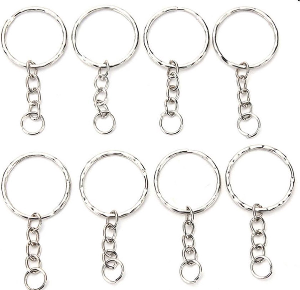 100 Stuks Sleutelhangerring - Zelf Sleutelhangers Maken - Sleutel Hanger Splitringen Set - LOUZIR