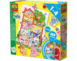 SES Creative – Mijn eerste Poster met Stickers – Richt je huis in met leuke stickers - Posterhuis - Poster 49,5 x 35 cm + 100 stickers - Veilige Papieren Stickers - Stickers plakken voor 1 tot 4 jaar