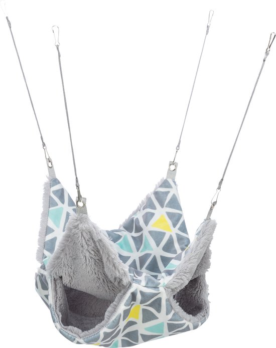 Trixie - Hangmat Sunny - Met 2 Verdiepingen - Voor Grote Hamsters En Degoes - Pluche - 30X30 cm