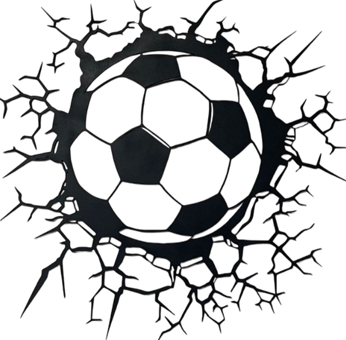 Voetbal - voetbal hout - muurdecoratie - jongenskamer - sport - meisjeskamer - kinderkamer - decoratie voetbal - bal