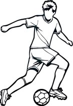 Décoration murale joueur de Voetbal - Joueur de football - Bois - Zwart - 76x52 cm - Décoration murale - Décoration murale - Voetbal - Soccer - MDF