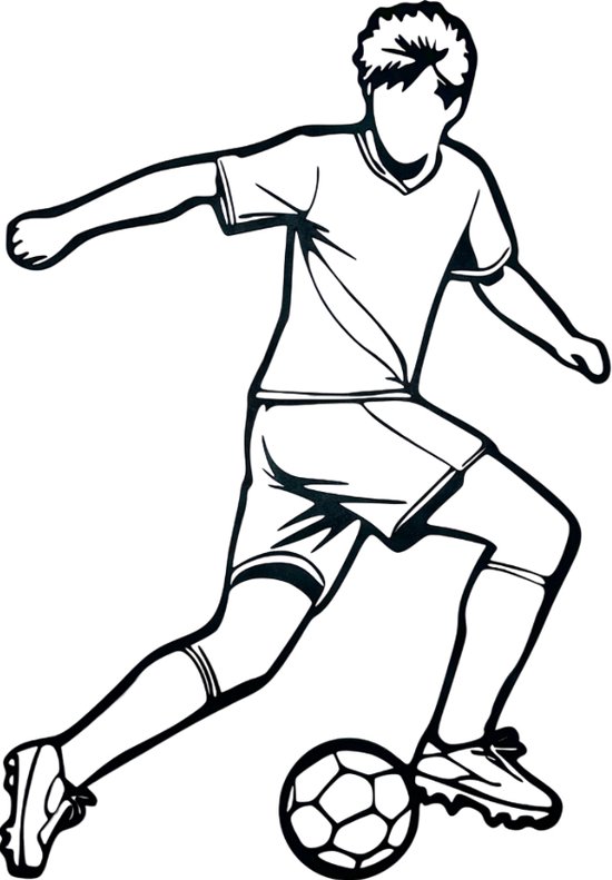 Décoration murale joueur de Voetbal - Joueur de football - Bois - Zwart - 76x52 cm - Décoration murale - Décoration murale - Voetbal - Soccer - MDF