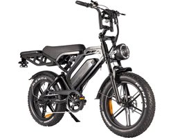 V20 Pro Elektrische Fatbike - Ingebouwd Alarmsystseem - Gratis Achterzitje - Gratis Voetsteuntjes - Gratis Telefoontasje - 20 Inch - 250W Motor - 7 Versnellingen - 60 km Actieradius - Hydraulische Schijfremmen - Zwart