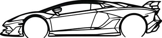 Décoration murale Lamborghini Aventador - Décoration murale voiture - 78x22cm - Zwart - Décoration murale - Art - Panneau mural en bois Lamborghini Aventador - supercar - voiture de sport