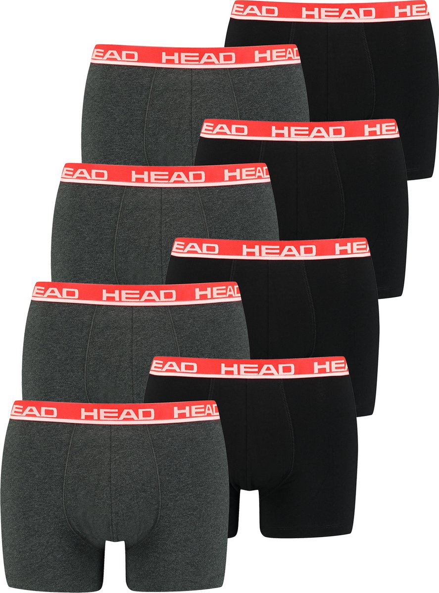 BOXERS Set van 8 Head Heren Basic Boxer Broek Shorts Ondergoed Ondergoed Set van 8 Grijs