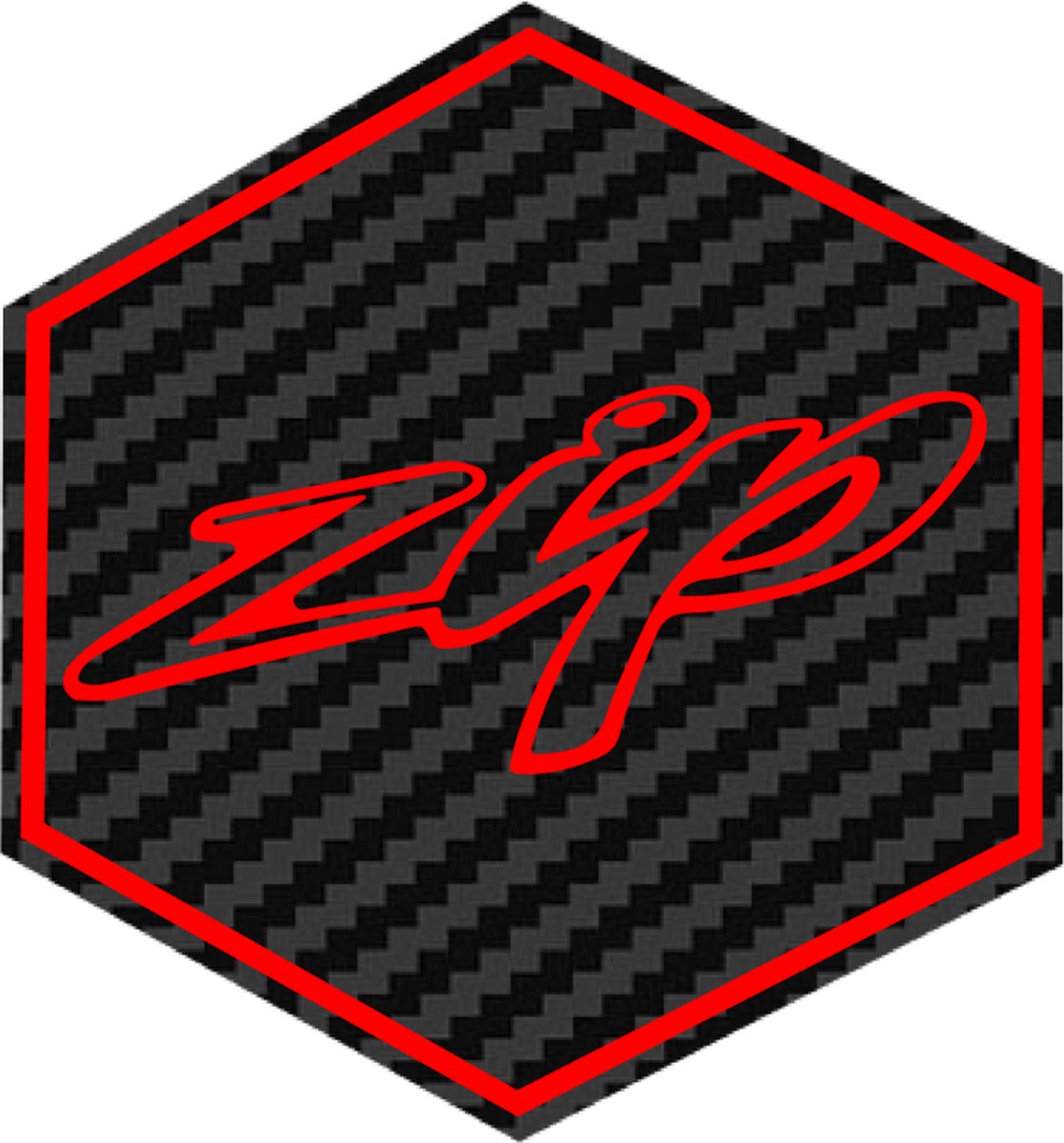 3D Voorkaplogo Piaggio Zip - Carbon/Rood
