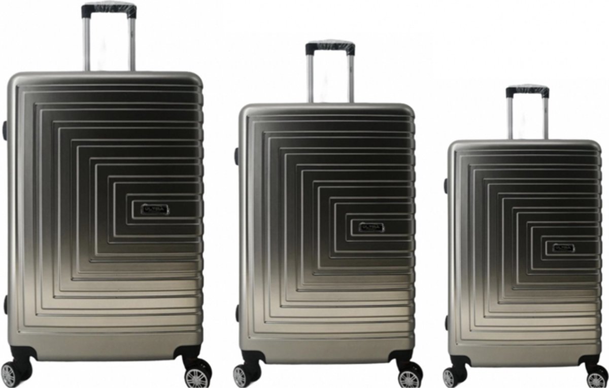 Koffer set 3-delig - Rock® - Trolley met TSA slot - Dubbel Rits - PP silicone reiskoffer - 360 draai wielen