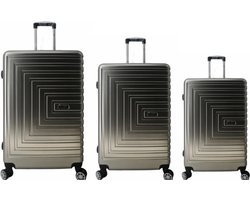 Ultra Koffer set 3-delig - Rock® - Trolley met TSA slot - Dubbel Rits - PP silicone reiskoffer - 360 draai wielen