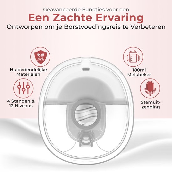 Draadloze borstkolf - Elektrische Draadloze Borstkolf Slim - Handsfree & Draagbaar - BPA-Vrij - Dubbele Borstkolf - Met slabbetje!- inclusief bewaarzakjes voor de moedermelk - Wit van Fusion Mummy — afbeelding 5