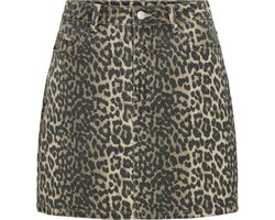 Vila Rok Vichia Leopard Short Skirt 14109540 Birch/leo Print Dames Maat - W38