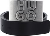 HUGO Leren Riem Gunter Sz35 Leather Belt W115 Black Zwart