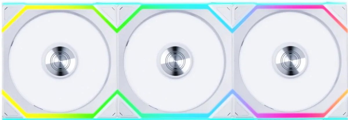 Lian Li UNI FAN SL Wireless Reverse Blade White - Ventilatorhuis 3-pack - 120mm - 400 - 2000 rpm - 31 dBA - 4-pin PWM - Lian Li L-Connect - ARGB - wit