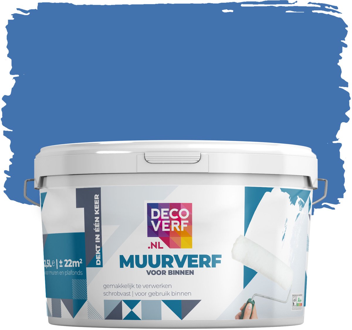 Decoverf muurverf mat warmblauw, 2.5L