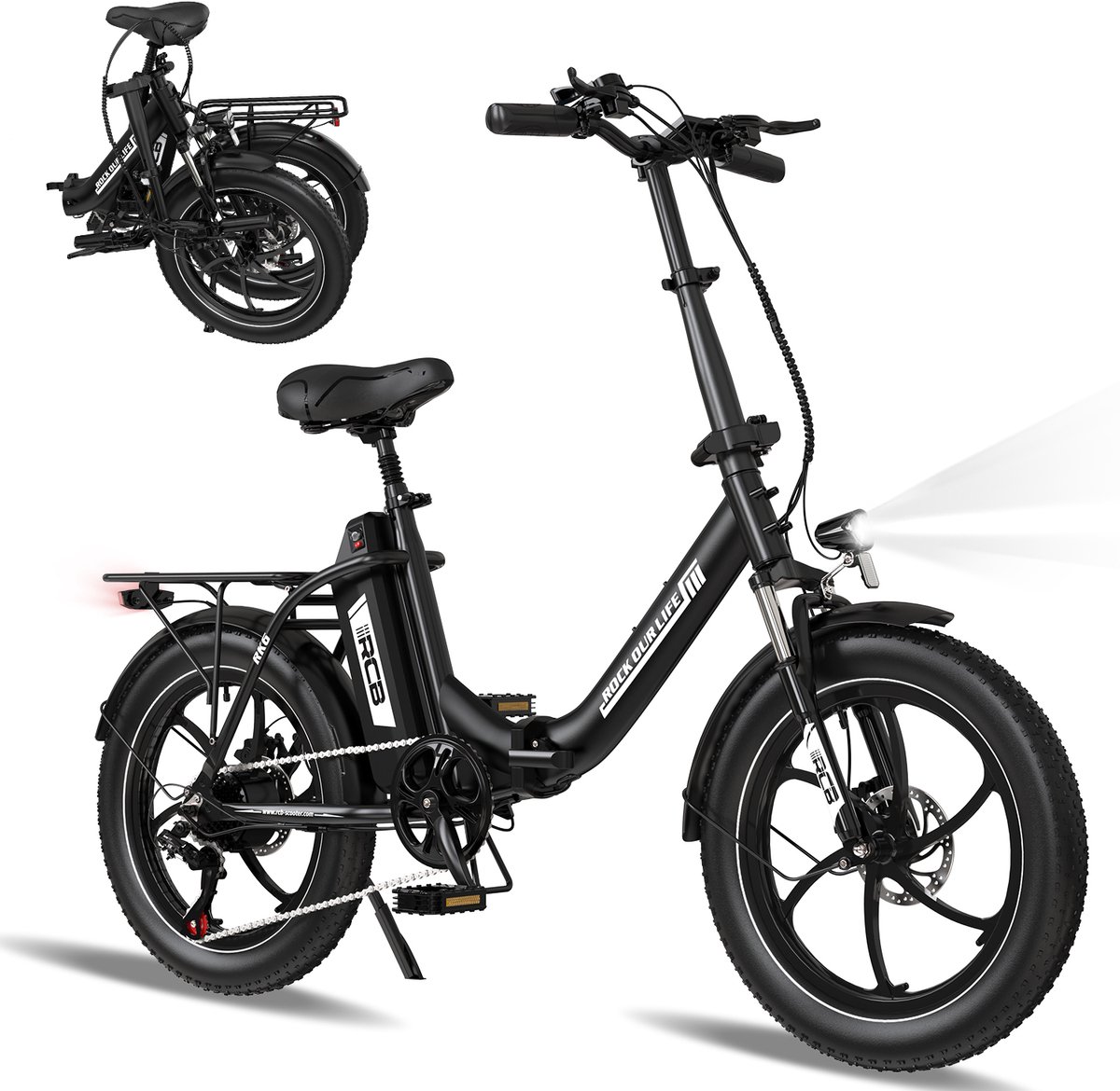 RCB Elektrische fiets - E-BIKE - 26 inch - 250 W motor - Tot 35-70 km - Zwart