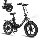 RCB RK6 Elektrische Fiets | Opvouwbare E-bike | 20 Inch Fatbike&36V 15.6AH | 25km/h | 7 Versnellingen | Zwart