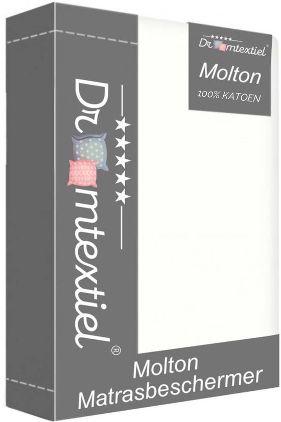 Verpakking van Droomtextiel Molton Matrasbeschermer, 100% Katoen.