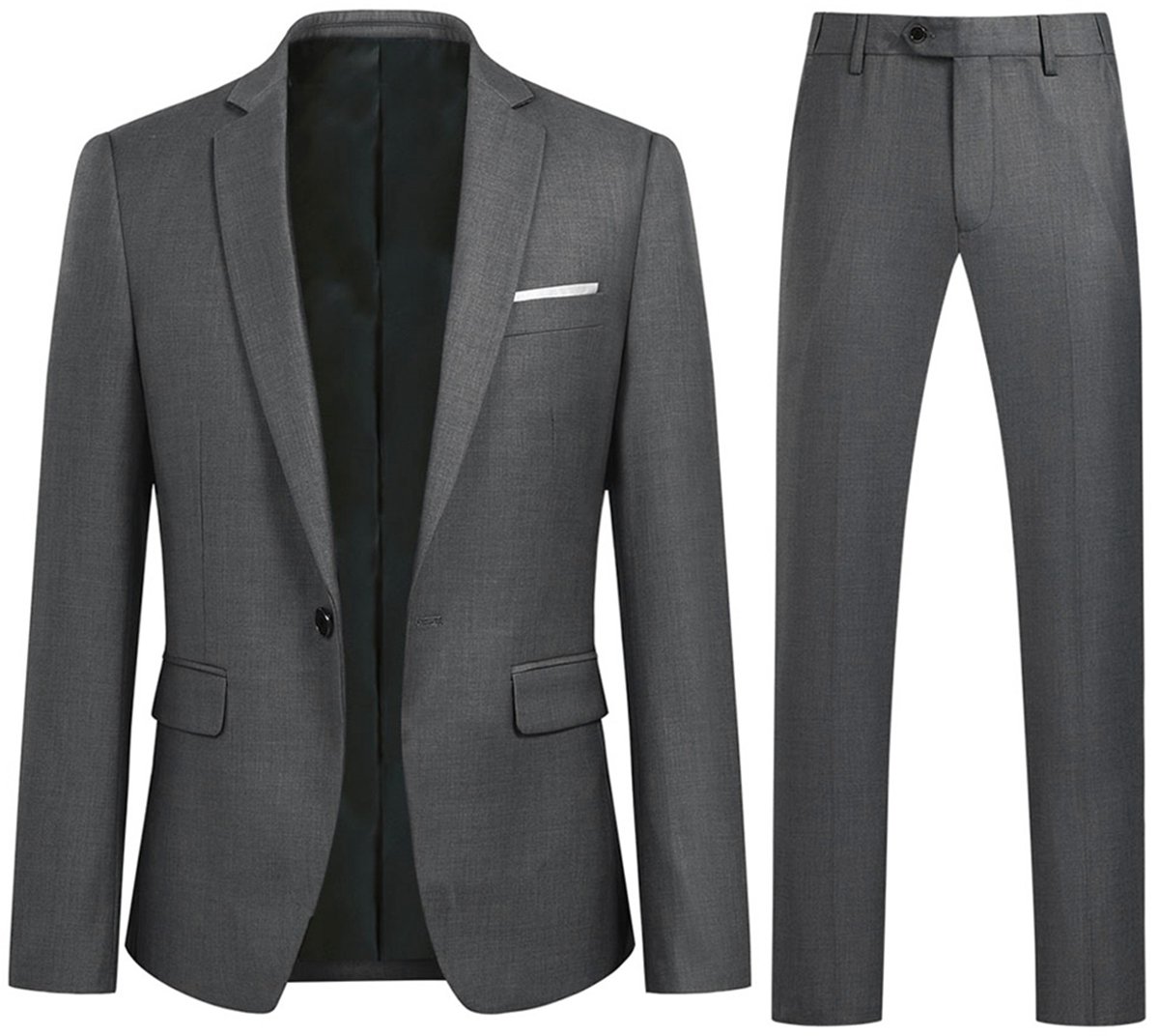 ALLTHEMEN Heren 2-Piece Suit - Zaken moderne casual jas pak - XS