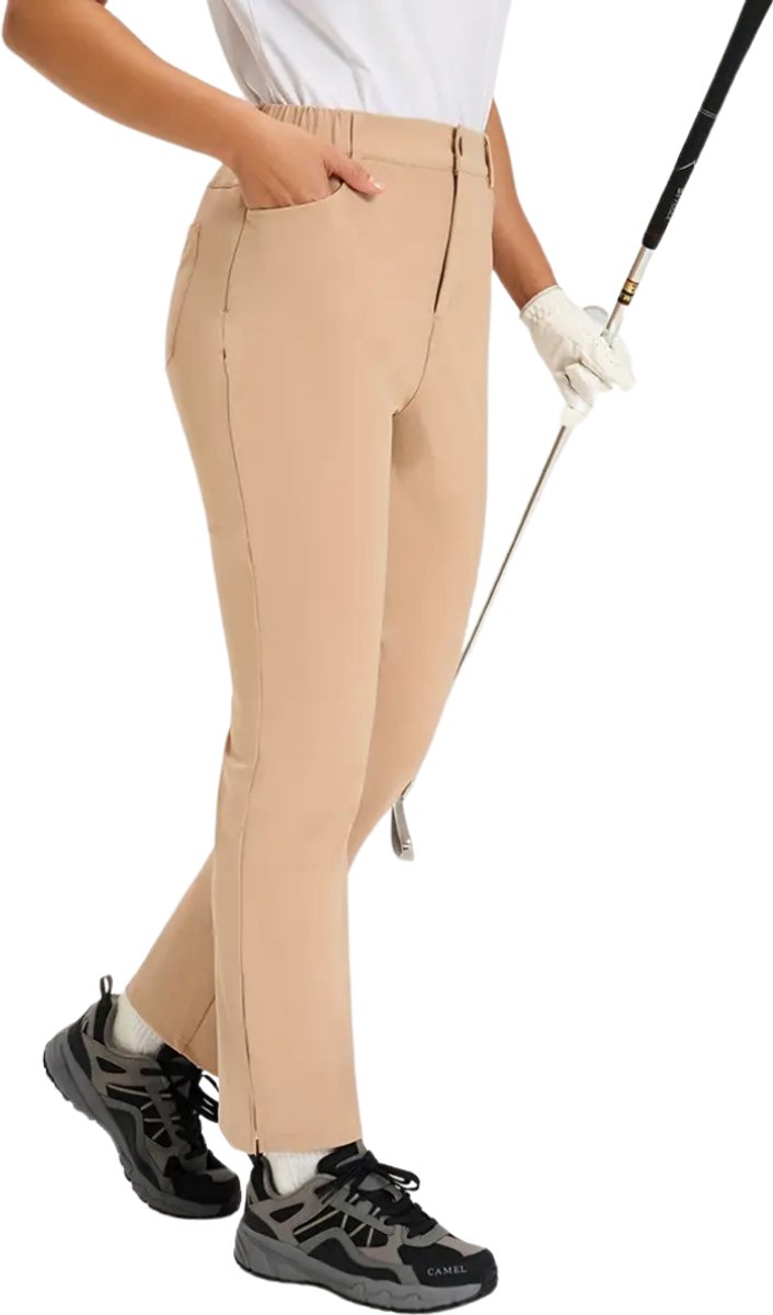 Livano Golfbroek Dames - Golfkleding - Golfen - Golf Accessoires - Nette Pantalon - Beige XL - Maat 42 van Livano — afbeelding 5