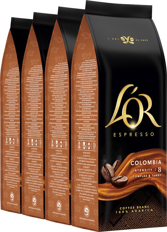 L'OR Espresso Origins Colombia Koffiebonen - Intensiteit 8/12 - 4 x 500 gram