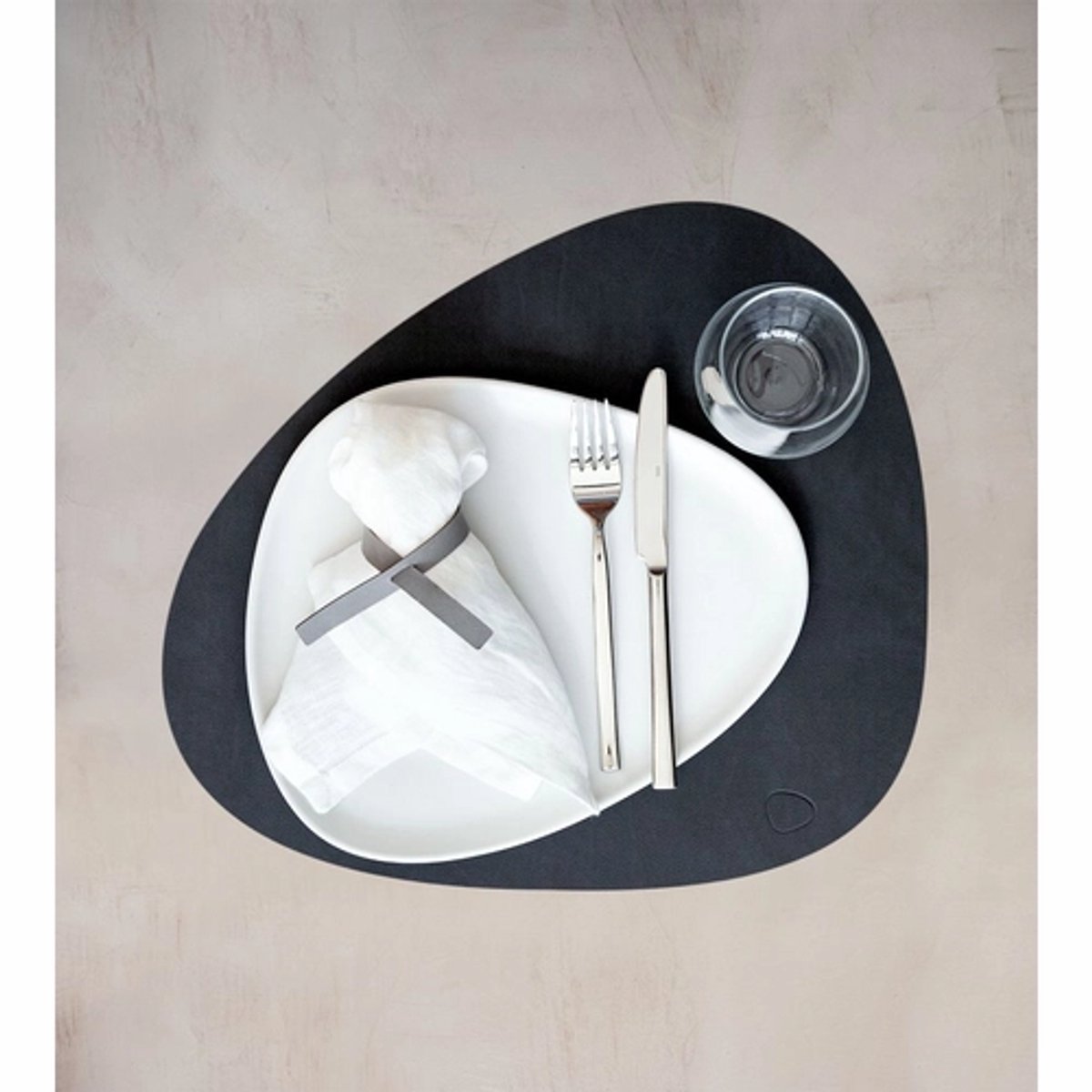 Placemat Lind DNA Curve L Nupo Black (Set van 4)-37 x 44 cm