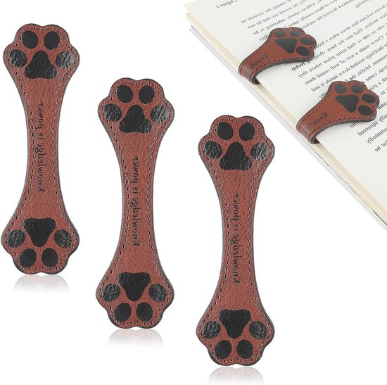 Paw Bookmark, Handcrafted Leather Corner Bookmark, Cute Animal Bookmark, Cat Bookmark, Dog