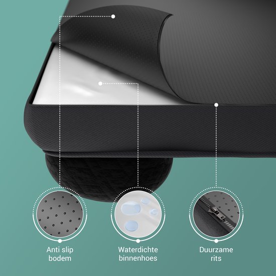 CozySense® – Coussin pour chien – Coussin orthopédique pour chien – 75 x 45 Cm – Taille M – Imperméable – Comfort ergonomique et soutien des articulations – Convient comme coussin de banc et lit pour chien – Zwart