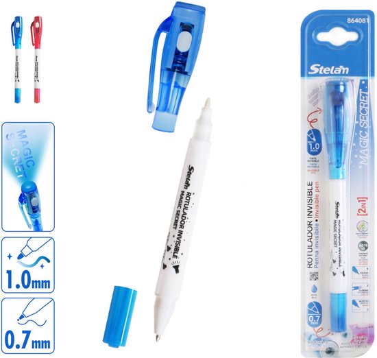 Decopatent - Onzichtbare inkt pen met UV lampje - Geheime Pen met