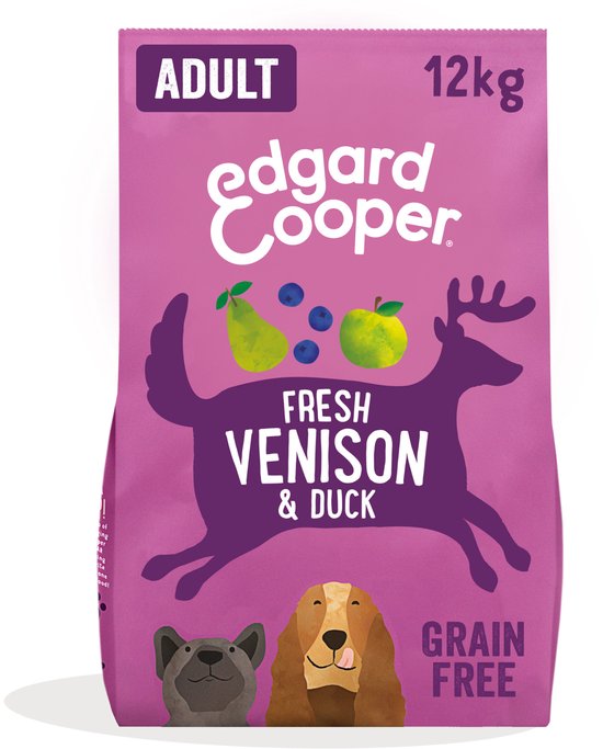 Edgard & Cooper Delicious Venison Adult Hert&Eend&Appel - Hondenvoer - 12 kg Graanvrij
