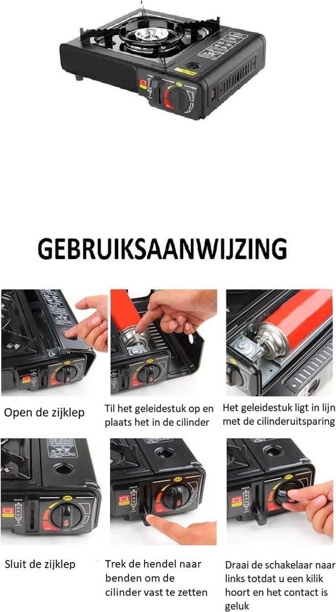 SMH LINE® Camping kooktoestel - Incl. 20x gasflessen en koffer - Draagbaar Gasfornuis - Noodpakket van SMH LINE® — afbeelding 4