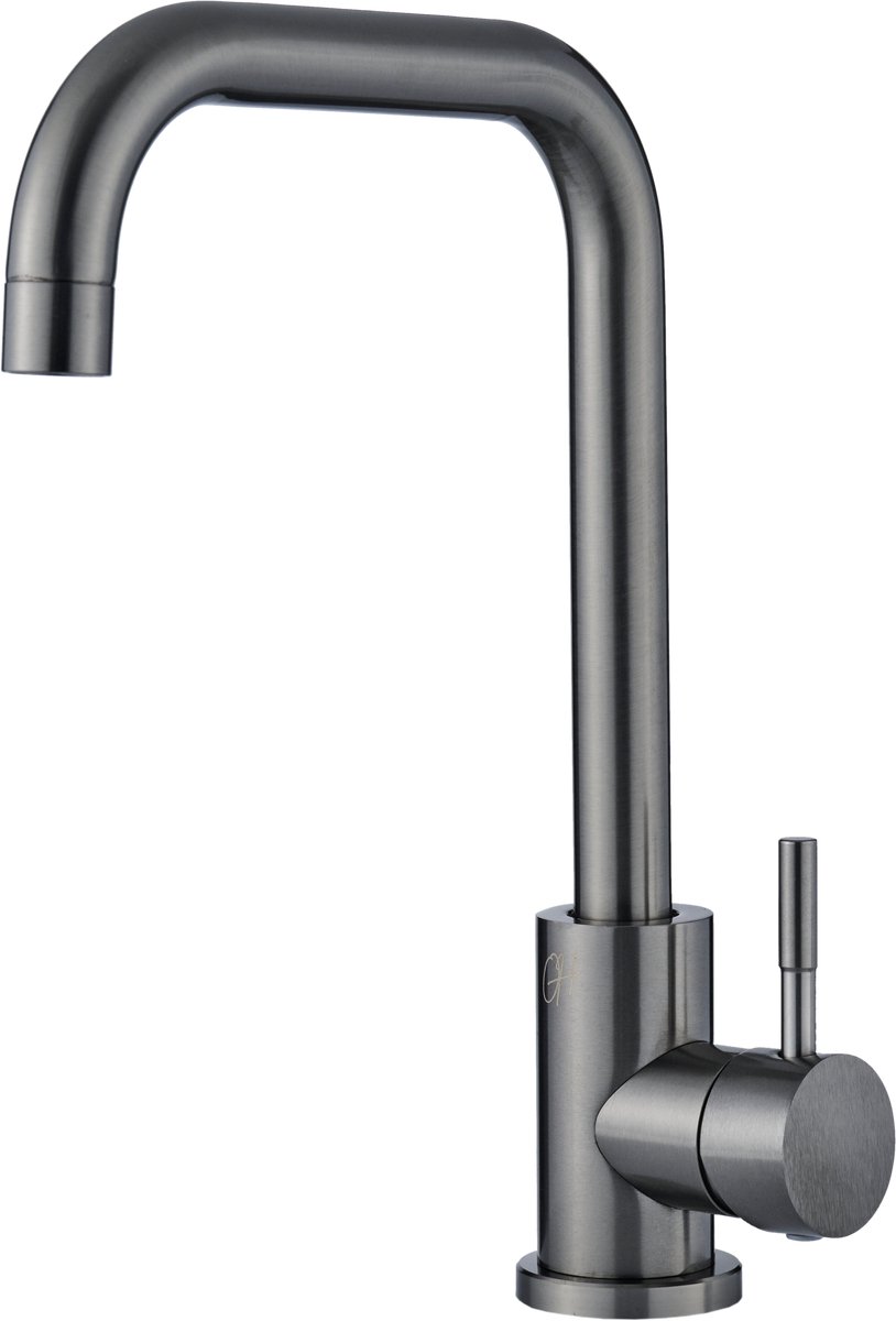 Ostiumhome® Savona - Keukenkraan Gun metal - Gunmetal - Mengkraan-inclusief montage materiaal.