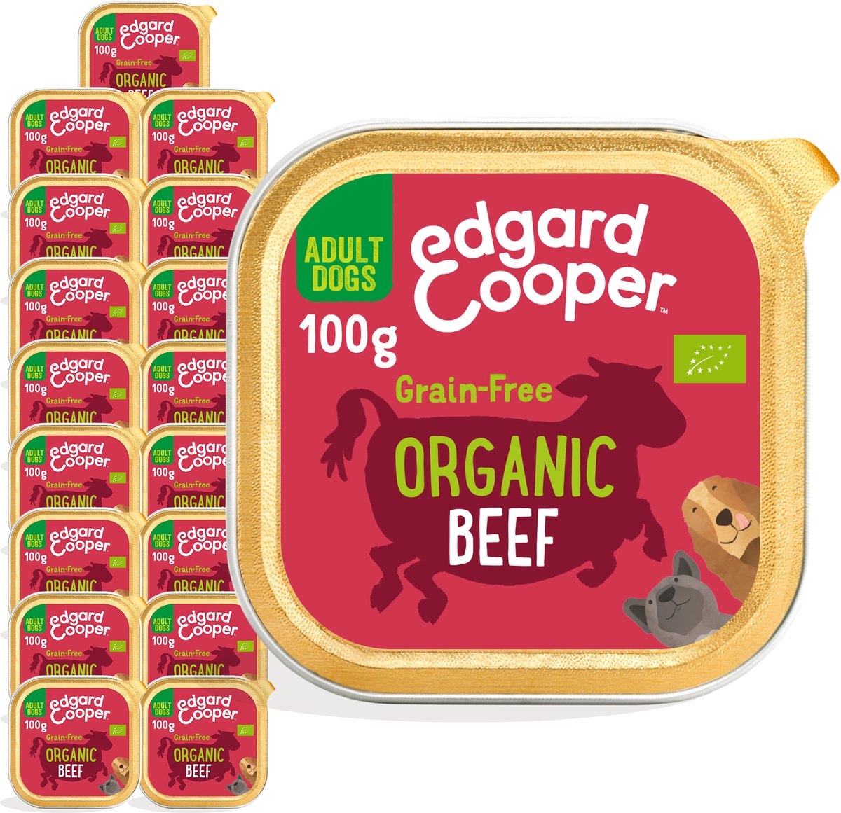 Edgard & Cooper Edgard & Cooper Kuipje Honden Natvoer Hondenvoer Bio Rund 100 gr NL-BIO-01