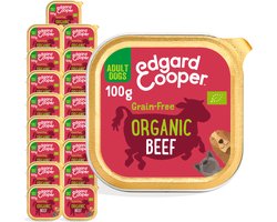 17x Edgard & Cooper Kuipje Honden Natvoer Hondenvoer Bio Rund 100 gr NL-BIO-01