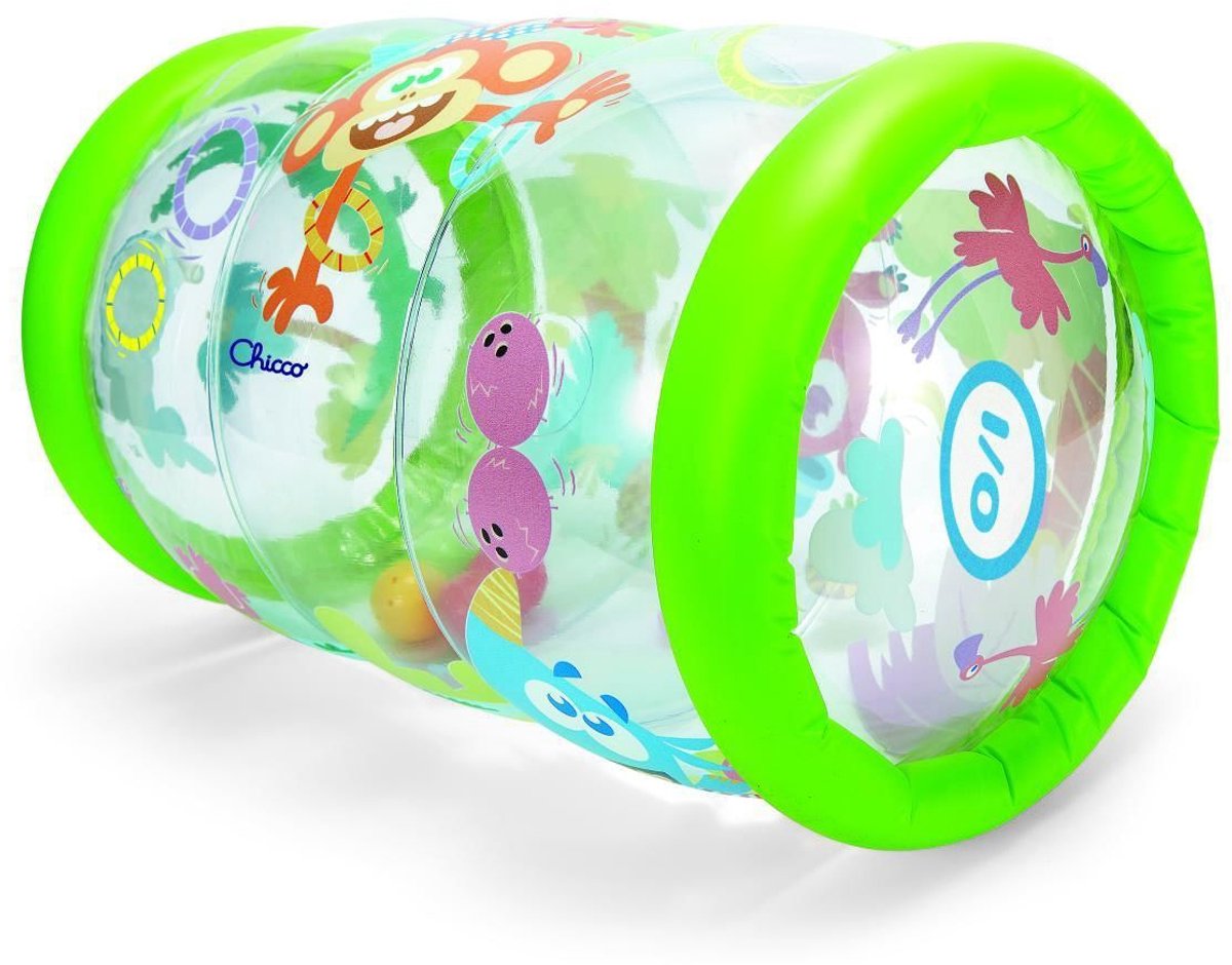 Chicco Jungle Muzikale Roller - Opblaasbaar Speelgoed - Stimuleert Kruipen & Motoriek - Met Geluid & Balletjes (6M+)