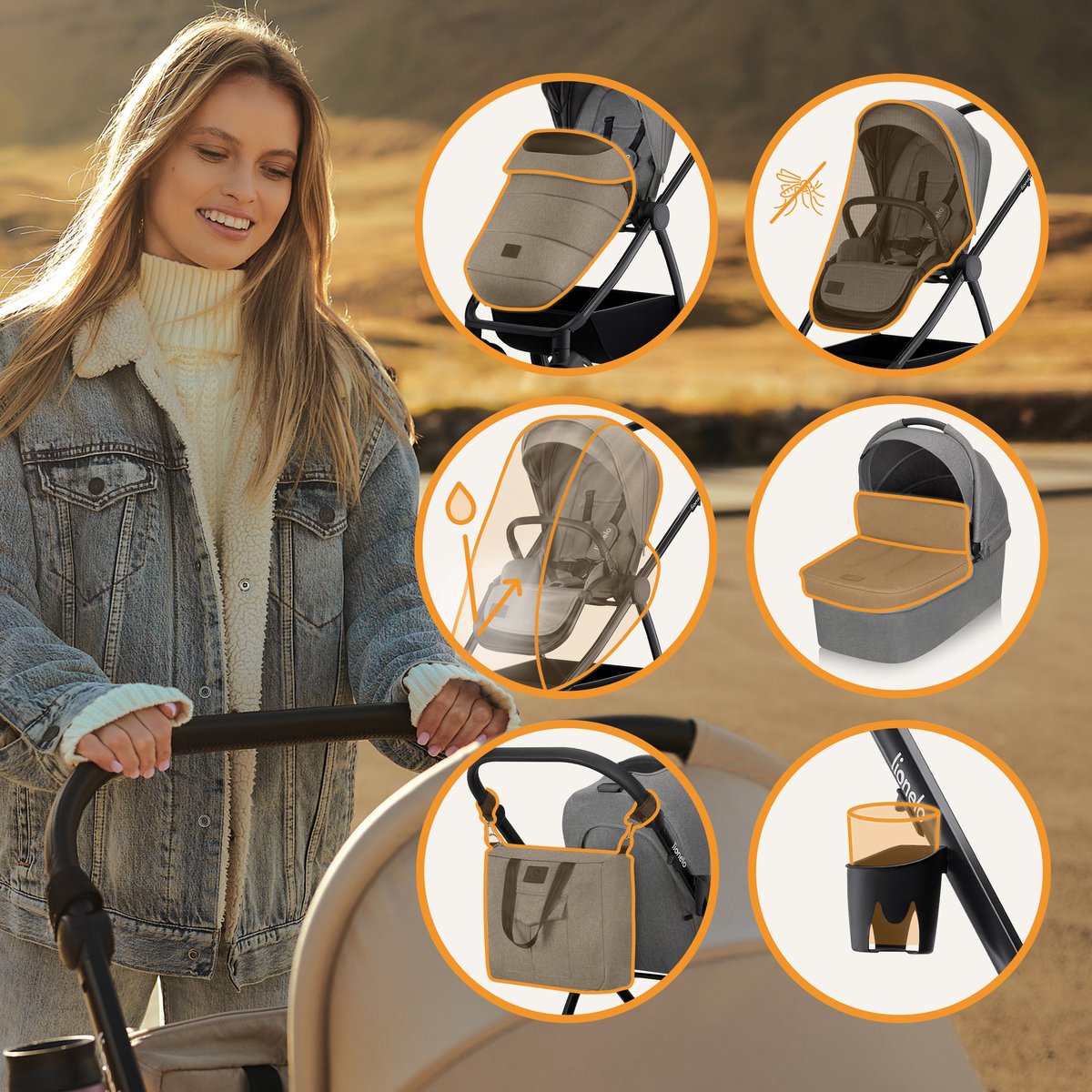 Lionelo Meril 3in1 Kinderwagen met - afbeelding 2