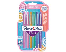 Paper Mate Flair-viltstiften Candy Pop - Medium punt (0,7 mm) - Diverse kleuren - 8 stuks