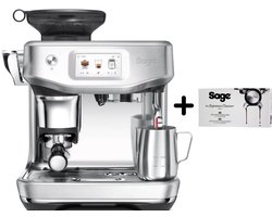 SAGE Barista Espressomachine+ ontkalker- Volautomatische Koffiemachine met Touchscreen, Melkopschuimer en Koffie-instellingen – Geborsteld RVS Grijs – Espresso, Cappuccino en Latte Macchiato- koffie zet apparaat- koffiezetapparaat-