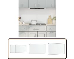 vidaXL Spatschermen keuken - 2 stuks - 70x60 cm - Glas Keuken Spatscherm - Geharde Glazen Spatscherm - Keuken Accessoires - Vetspetterbescherming - Keuken Veiligheid
