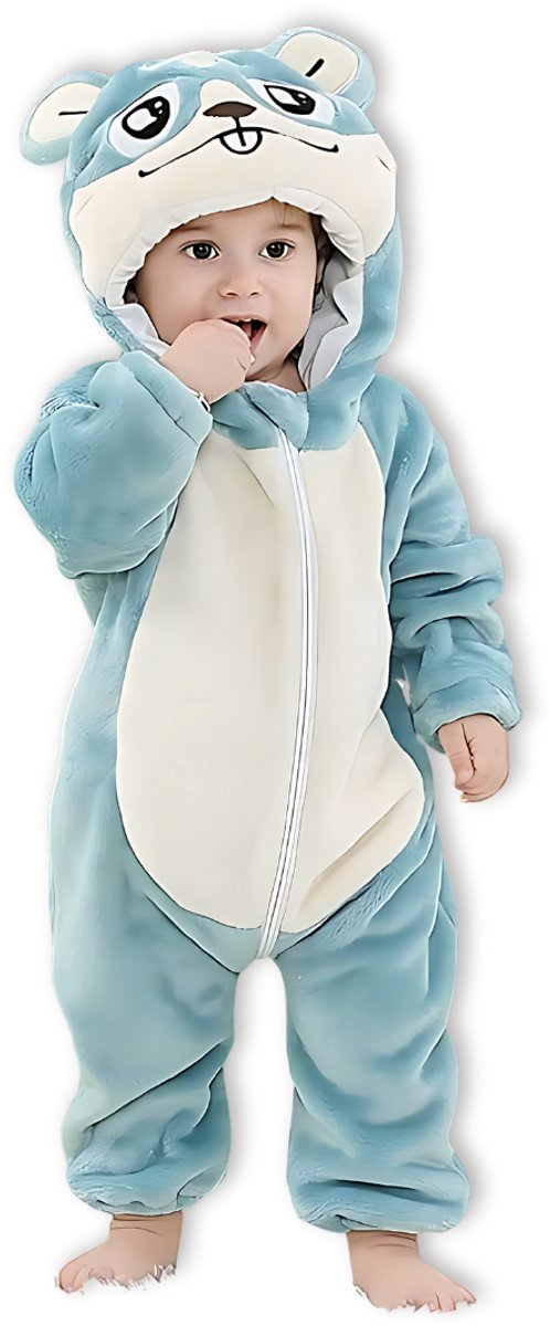 Hamster Baby Dieren romper Verkleedpak – Peuter CarnavalKostuum – Onesie Kinderen 6 maanden tot 2 jaar – Flanel – Voor Kerstmis, Sinterklaas Cadeau – Jongen & Meisjes - Jumpsuit – Pyjama of Boxpak – Kruippak – Perfect kraamCadeau – Animal