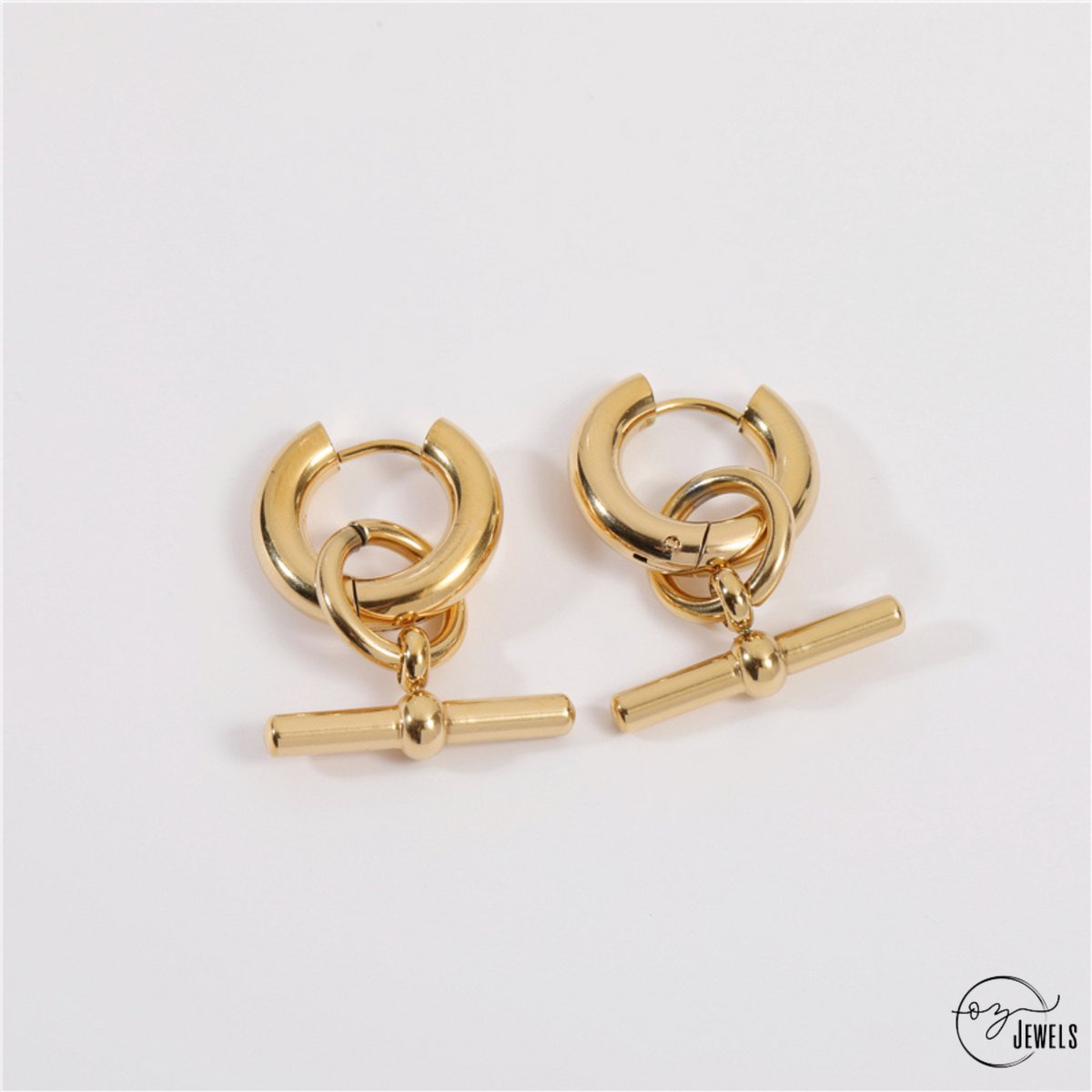 OZ Jewels – Designer Oorknopjes – Verguld – Elegant – Vrouwen
