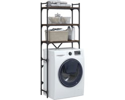 Wasmachine rek - Ombouw - Kast - Opbouwmeubel - Verhoger - Wasmachine meubel - Opbergkast - Hout - Bruin Eiken