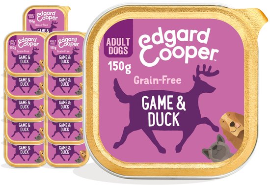Edgard & Cooper Kuipje Honden Natvoer Hondenvoer Wild - Eend - 11 x 150 gr
