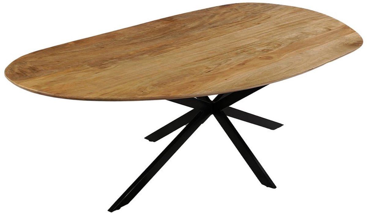 Mangohouten Eettafel Organisch Alessia 240x110 cm Mahom Industrieel - Dinertafel van Mangohout & Metaal - Industriële Eettafel