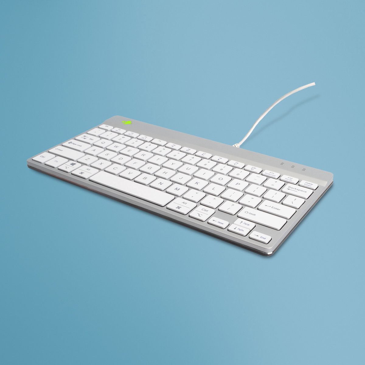 R-Go Compact Break - Ergonomisch Toetsenbord - Pauze-indicator - Ultradun - US QWERTY - Wit thumbnail 2