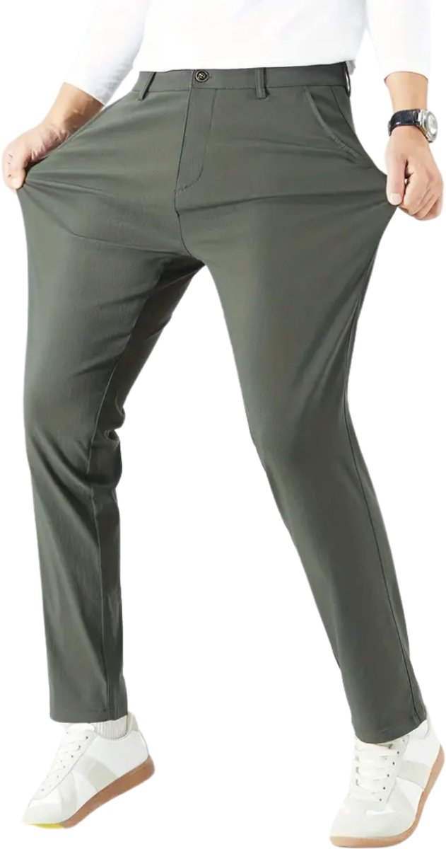 Livano Golfbroek Heren - Golfkleding - Golfen - Golf Accessoires - Nette Pantalon - Leger Groen L - Maat 50 van Livano — afbeelding 2