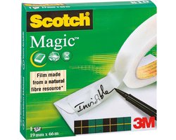 Beschrijfbaar PLAKBAND - SCOTCH MAGIC - 1 rol à 66 meter (breedte 1,9 cm)