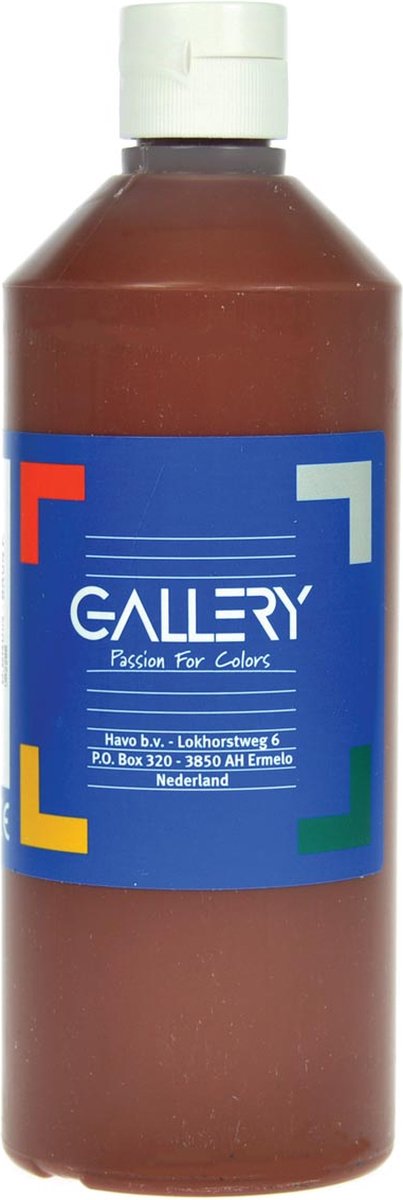Gallery plakkaatverf, flacon van 500 ml, donkerbruin 6 stuks