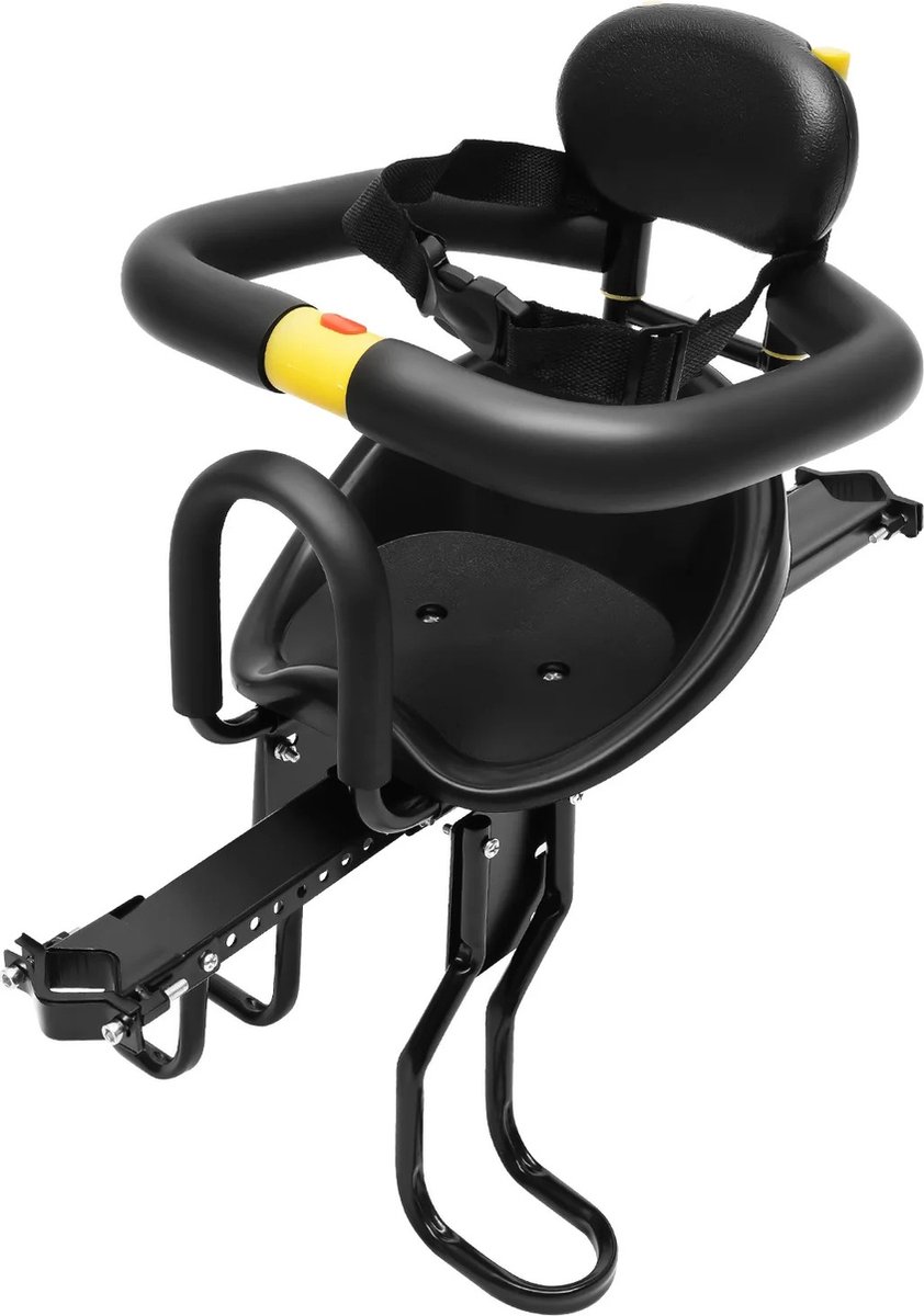 VirtuQuality® Draagbare Baby Fietsstoeltje - Kinderstoel Fiets - Fietsstoeltje voor Mannenfiets - Compact Ontwerp - Veilig - Zwart