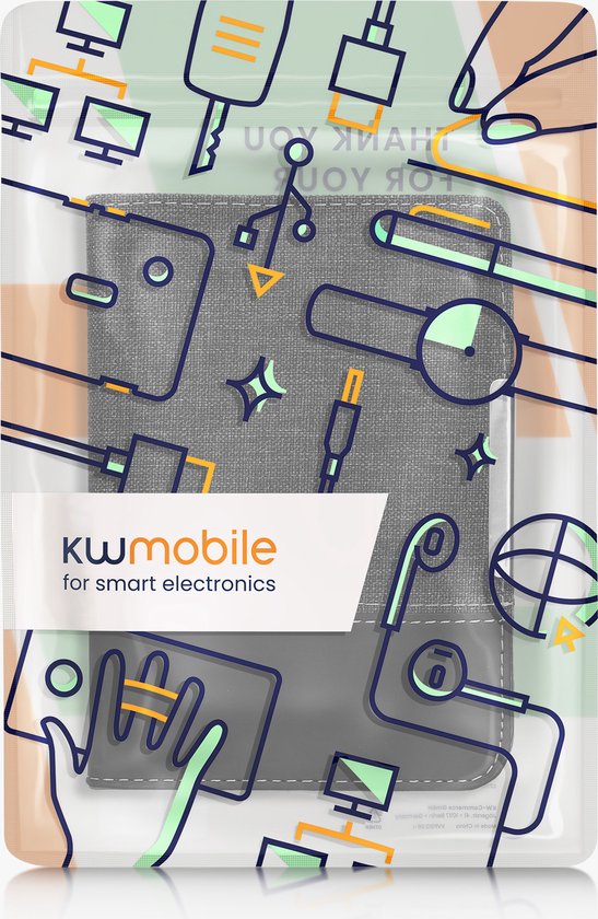 kwmobile hoes geschikt voor Kobo Clara BW / Colour - Canvas beschermhoes in antraciet / zwart - Voor e-reader van Merkloos — afbeelding 4